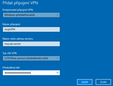 Nastavení L2TP VPN na Windows 10