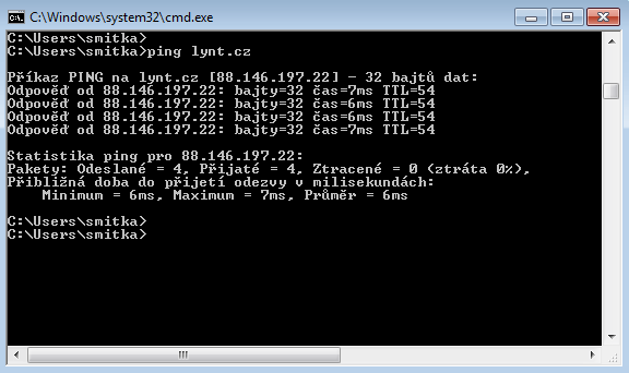 Ping command on Windows